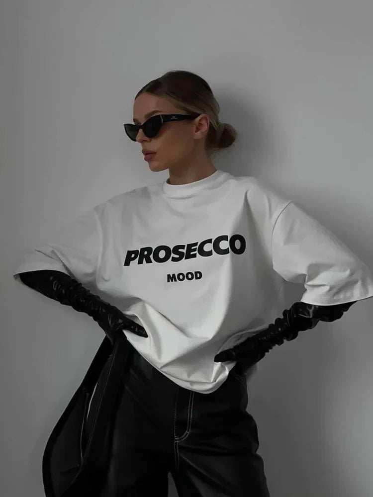 Prosecco Pamuklu T Shirt Kadın Özel Tasarım