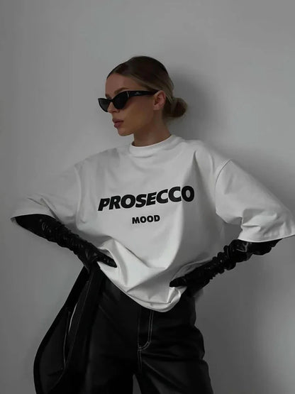 Prosecco Pamuklu T Shirt Kadın Özel Tasarım