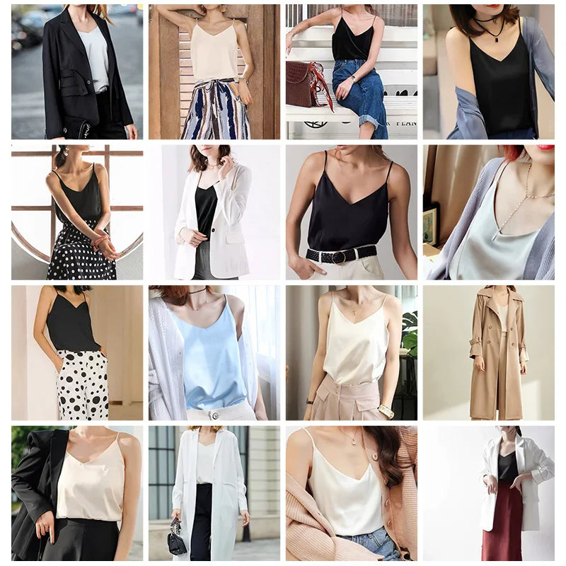 İpek Saten V Yaka Kadın Üst