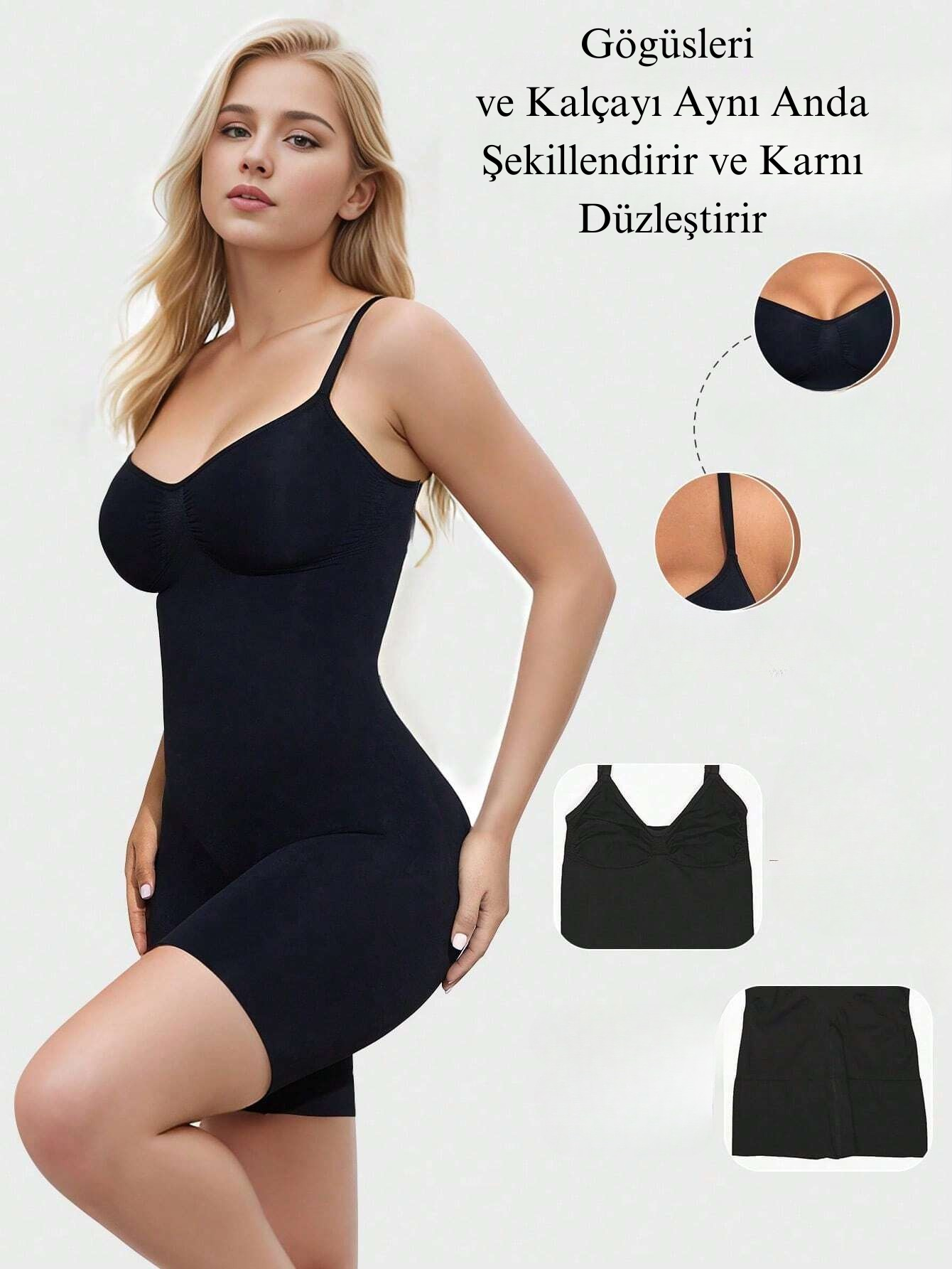 Şekillendirici Bodysuit Kalça ve Göğüs Kaldırma Karın Düzeltme Bacak Toparlama