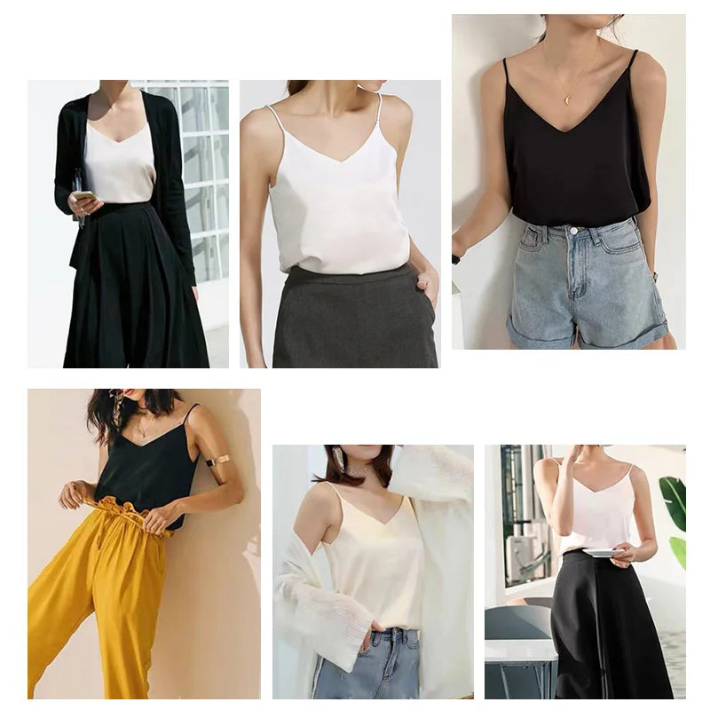 İpek Saten V Yaka Kadın Üst