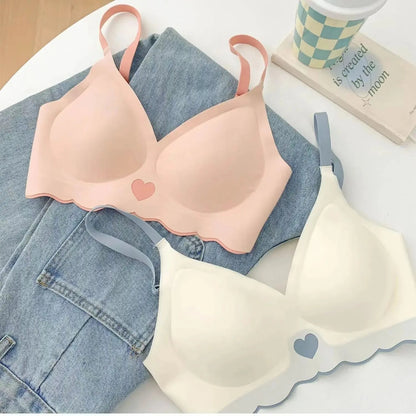 Buz İpek Sütyen Dikişsiz Push-Up Kalp Tarz  Özel Seri