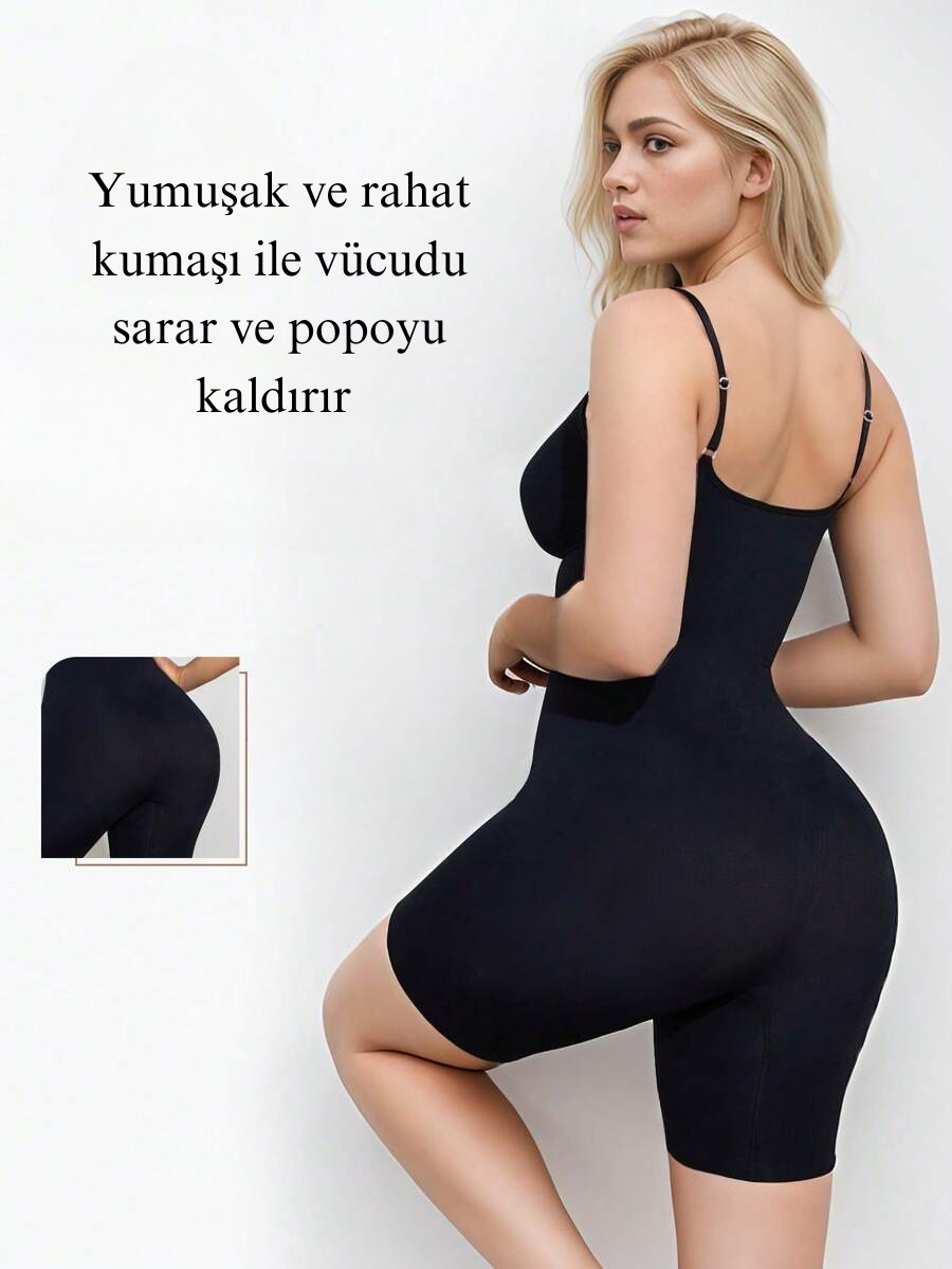 Şekillendirici Bodysuit Kalça ve Göğüs Kaldırma Karın Düzeltme Bacak Toparlama